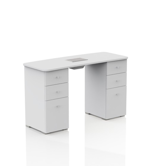 Tavolo manicure e ricostruzione unghie con aspiratore e doppi cassetti Mod. Duo Bianco - Melcap